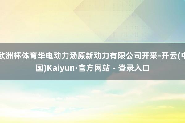 欧洲杯体育华电动力汤原新动力有限公司开采-开云(中国)Kaiyun·官方网站 - 登录入口