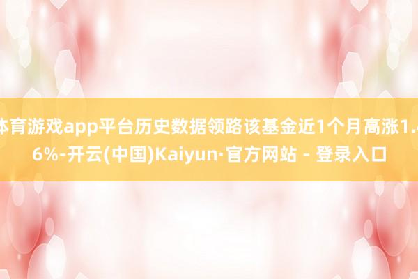 体育游戏app平台历史数据领路该基金近1个月高涨1.46%-开云(中国)Kaiyun·官方网站 - 登录入口